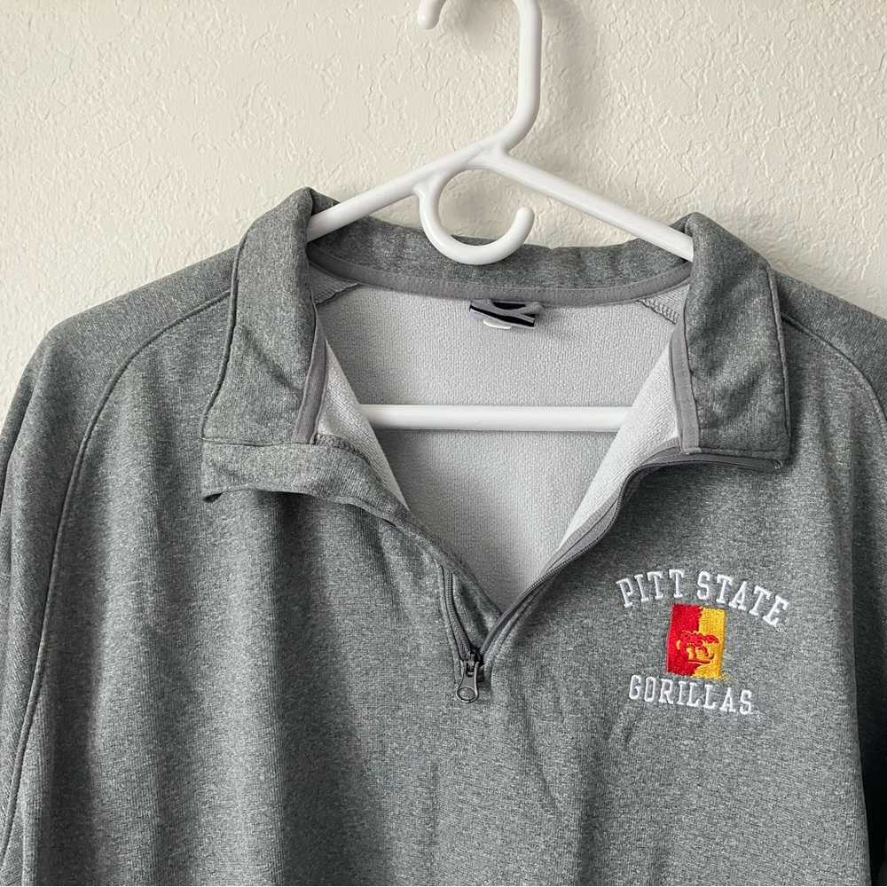 Under Armour Pitt State Gorilla Men's Large Pullover Long Sleeve 1/4 Zip Gray
